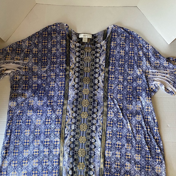 CJ Banks Short Sleeve Top Blue Size 2X - Picture 2 of 16